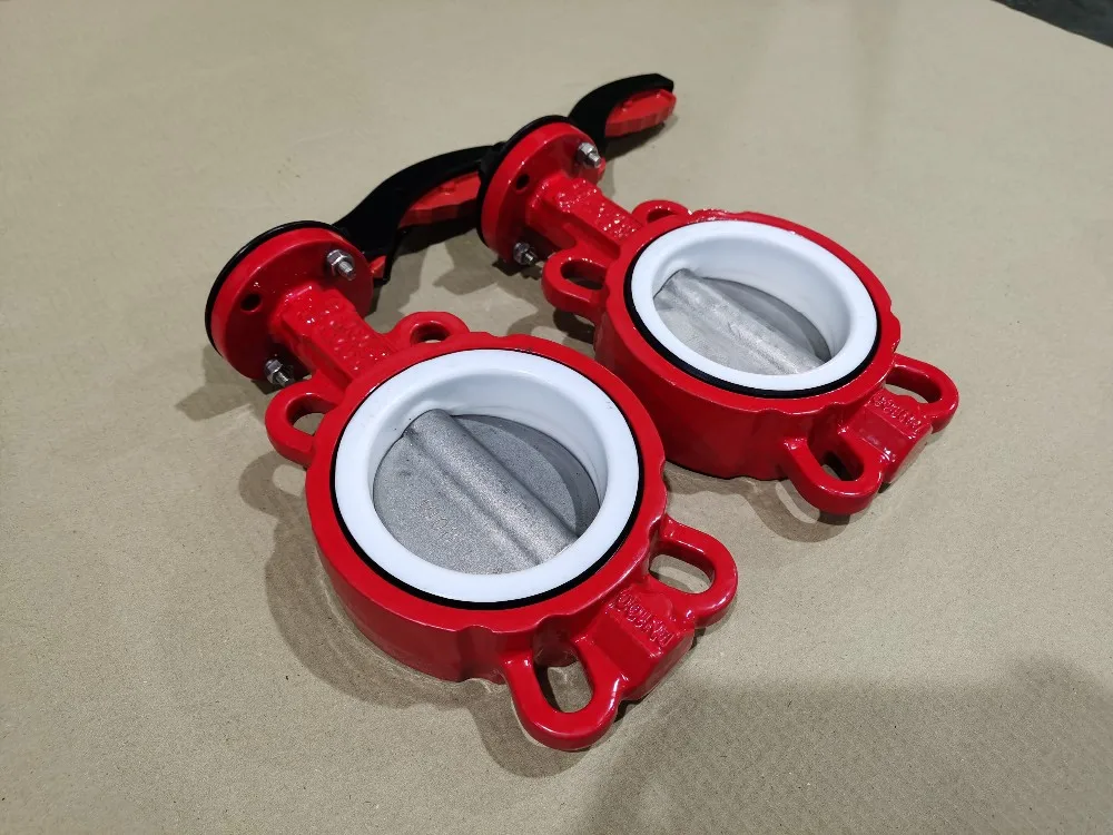 Затвор дисковый чугунный уплотнение PTFE с рукояткой межфланцевый PN 16 бар DN150