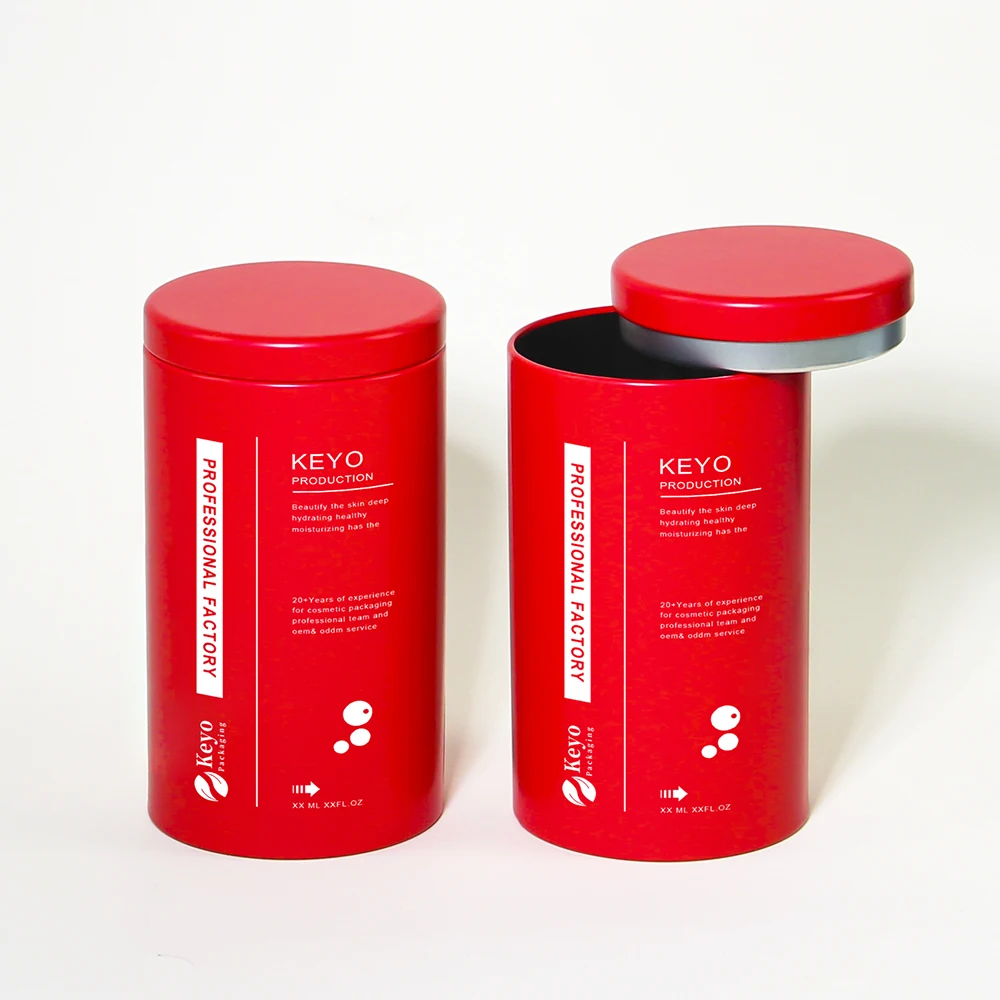 5oz 8oz 10oz Wholesale Printing Design Airtight Round Matte Red Jar Custom Coffee Tin Can Tea Metal Tins Container With Lid