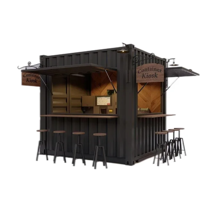 20ft Bar Fast Food Mini Popup Shop Mobile Container Coffee Bar Houses Cafe Shops 10ft Container