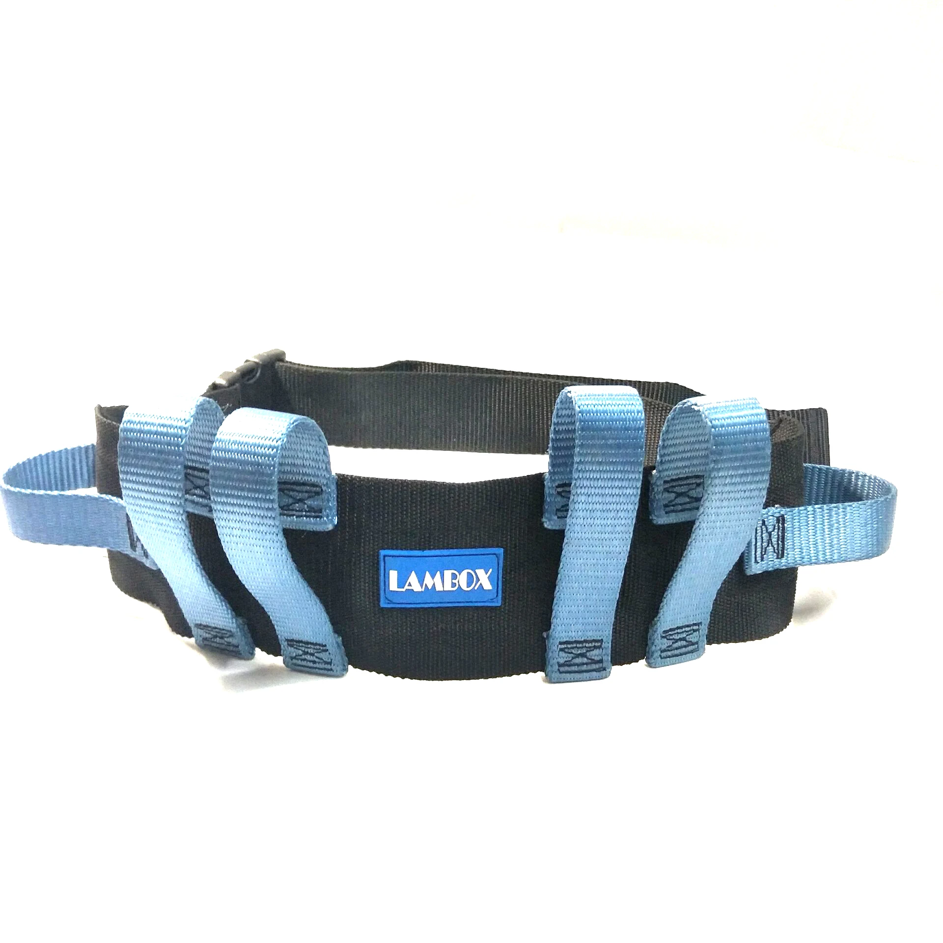 
Wide Ambulation Mobility Transfer Moving Sling Gait Belt with 6 Caregiver blue handles 