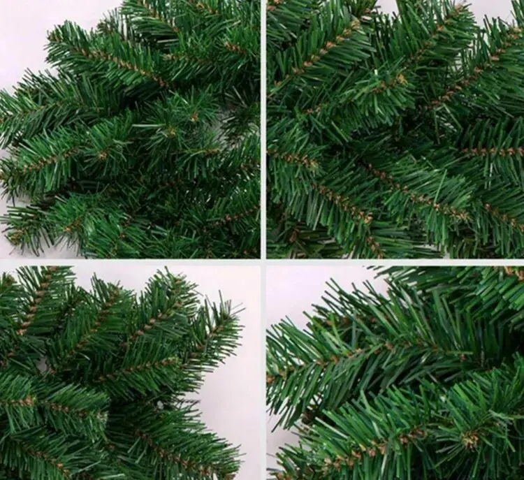 Wholesale Half-Raw Fireproof PVC 9 Feet Thick Fluffy Fact Christmas Decoration Christmas wreath decor