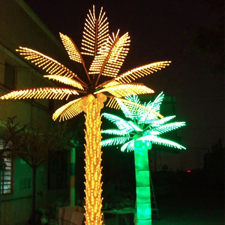 Wholesale quality customized outdoor waterproof led coconut palm tree light southeast Asian style artificial plant