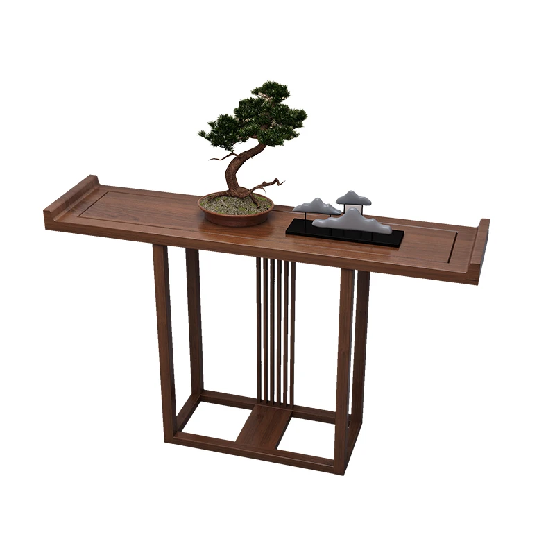 
New Chinese Style Entrance Table Against The Wall Modern Entry Narrow Table Simple Solid Wood Retro Entrance Hall Case 