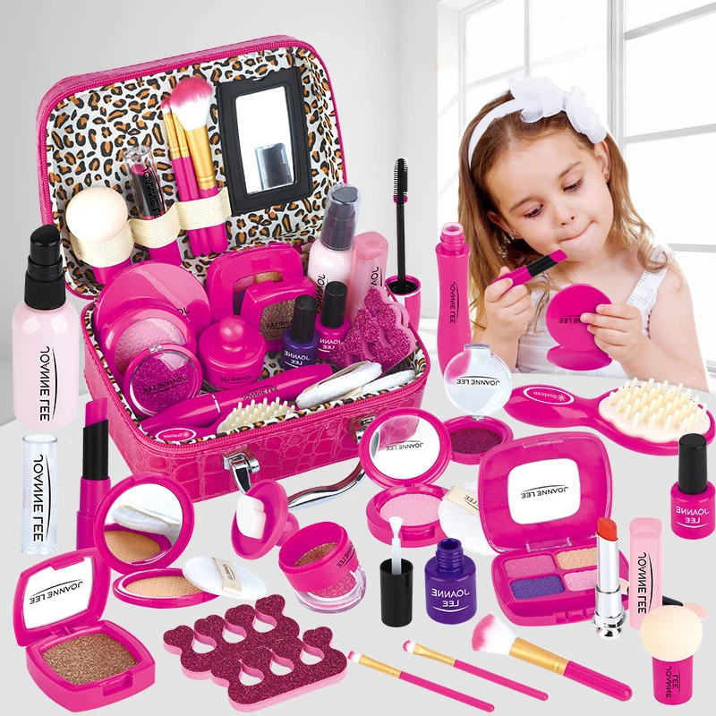 DIY Kids Pretend Play Makeup Set Eco-friendly Simulation Pretend Makeup Kit for Girls Plastic Factory Wholesale Makeup Toys