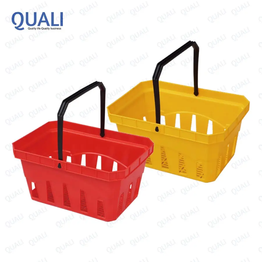 Quali Cosmetics Store Plastic Shopping Basket 15L Single Handle Plastic Basket