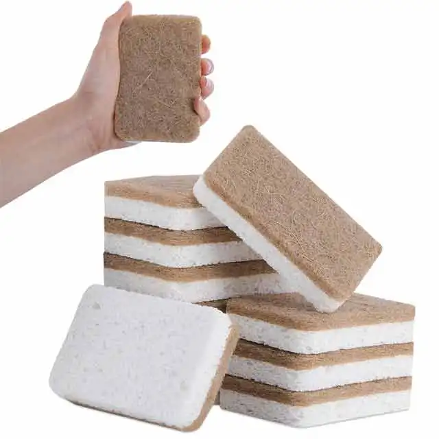 Sisal pulp cotton with holes wash dishes rub sisal wood pulp cotton coconut palm composite coconut sponge