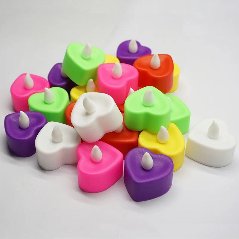 Heart shaped home decoration Marriage proposal layout supplies Christmas cheaper flameless led tealight candle