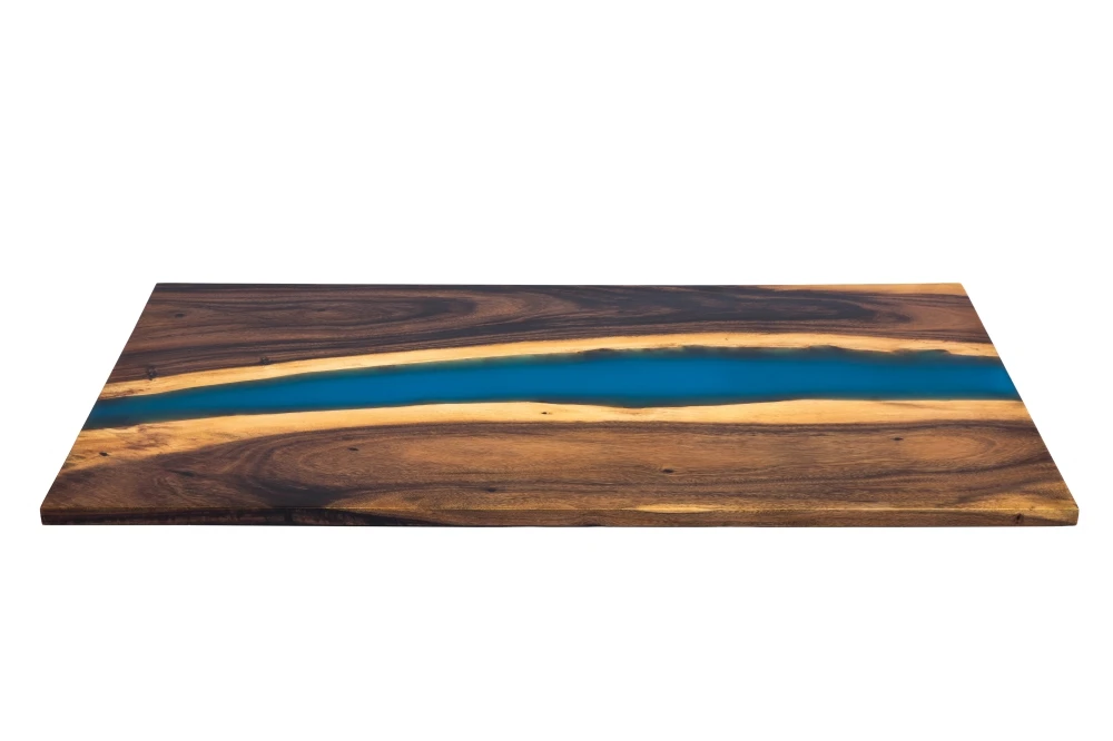 Solid Walnut Wood Resin River Beach Home Use Dining Table Top slab 30x48inch