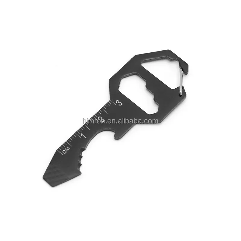 8 In 1 Card-Type Multi-Function Tool Mini Bottle Opener Inner Hexagon Spanner Self Defense Key Chain Pendant