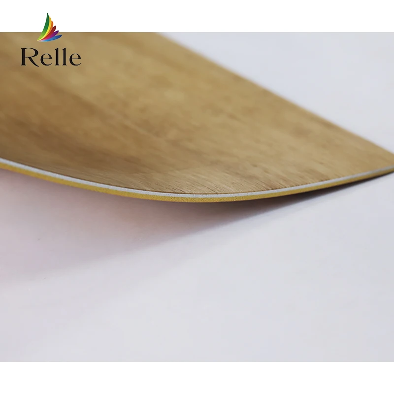 Relle non slip wood grain felt-back vinyl flooring roll pvc parquet flooring plastic manufacturing in guangzhou