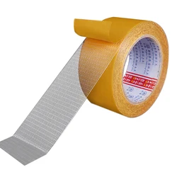 Heavy Duty Waterproof Self Adhesive Double sided Transparent Reinforced Fiberglass mesh Tape for carpet fixing