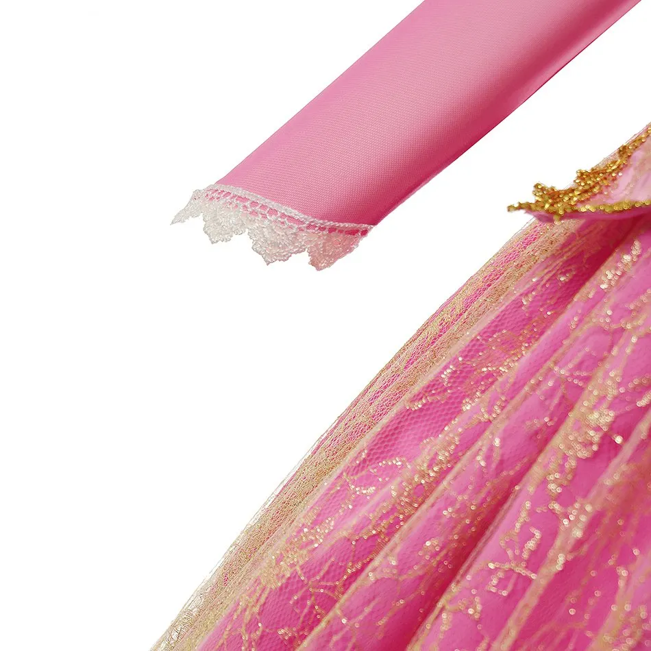 New  Girls  Aurora Princess Costume Long Sleeve Sleeping Beauty Birthday Party Gown Children Fancy Dress For Girls