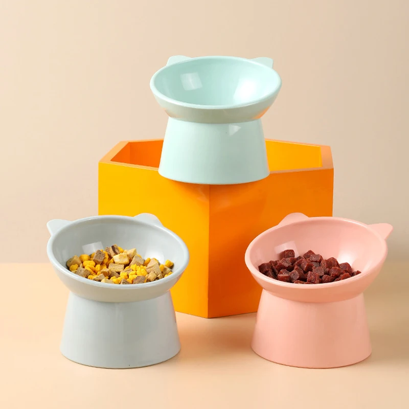 Nordic Wind tilted high foot cat bowl Neck guard against upset pet feeder Dog bowl cat food bowl