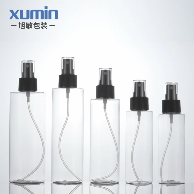Empty Fine Mist Pet 100ml 120ml 150ml 200ml 250ml Clear Plastic Spray Bottle For Cosmetic Packaging