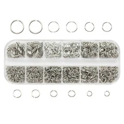 1050Pcs 0.7mm Plated Color Open Jump Rings Mixed 4mm 5mm 6mm 7mm 8mm 10mm Iron Split Rings For Findings Jewelry