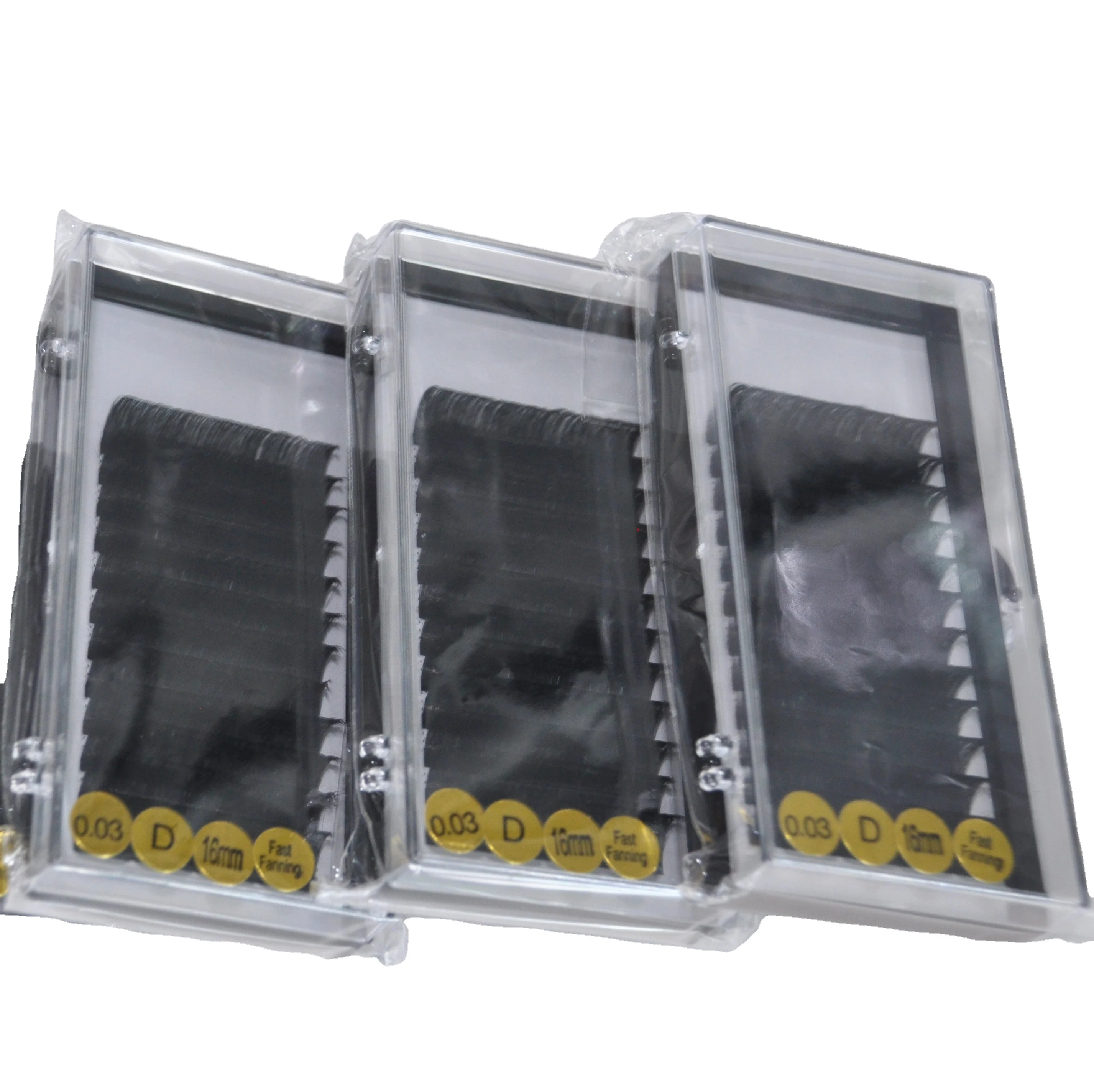 
Easy fan blooming eyelash extentions high easy fanning lash extensions customized logo tray 