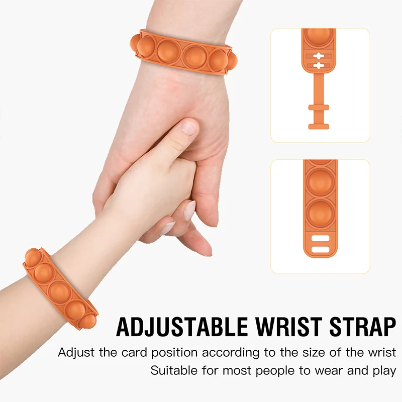 Лидер продаж, игрушка-антистресс с пузырьками, браслет-антистресс, прочный регулируемый многоцветный Браслет-антистресс для детей