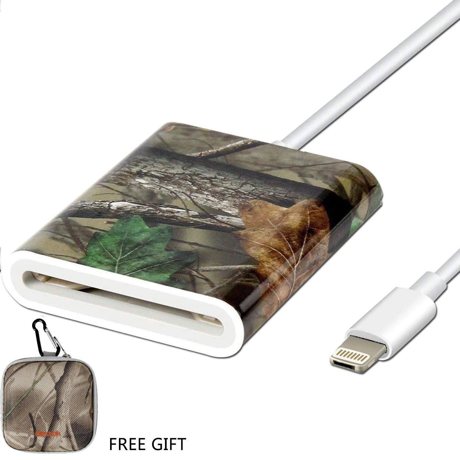 Bestok Hunting Accessories Memory Card Viewer Outdoors SD Card Reader Game and Trail Camera Viewer for Apple iPhone