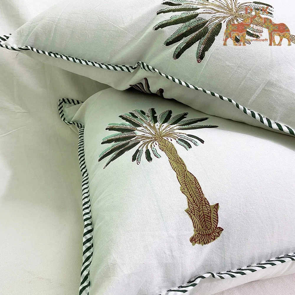 Luxury cushion cover cotton hand block print cushion cover sofa car home hand made cushion cover