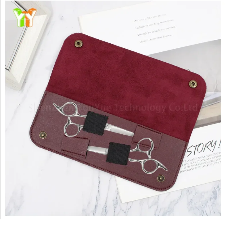 Portable Leather Scissors Safety Cover with Comb Protector with Scissors Band Sewing Scissor Sheath Sleeve