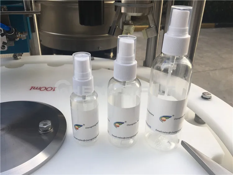 Automatic Glass Bottle Perfume Production Line 30ml 100ml Spray Filling Crimping Machine