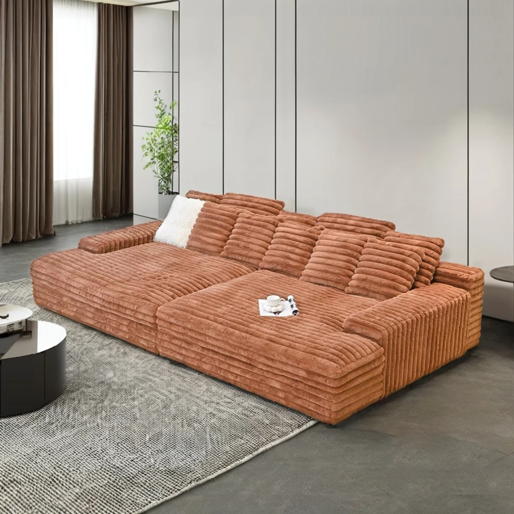 SHEZI Одноместный и Loveseat для гостиной лидер продаж толстый полосатый вельветовый модульный секционный диван комплект диванов