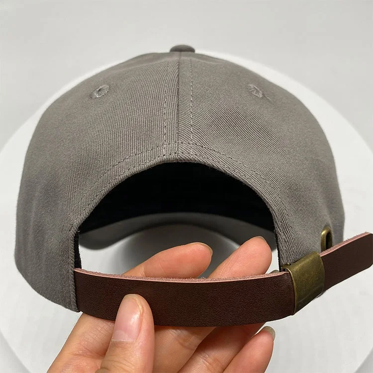 Wholesale outdoor sport blank dad cap adjustable leather strap plain baseball hat