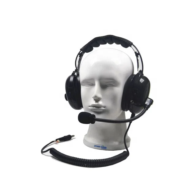 lightweight Carbon Fiber Noise Cancelling  headset with dual lead large body adapter PTT