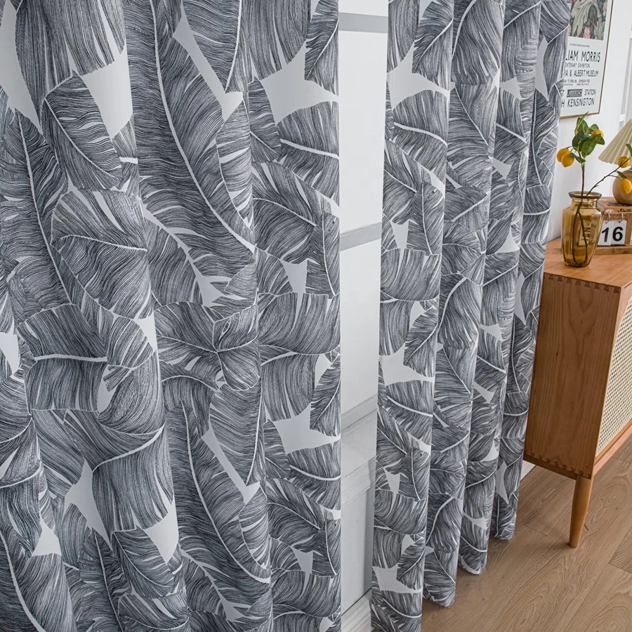 Manufacture china living room home window decor polyester grommet printed blackout curtains