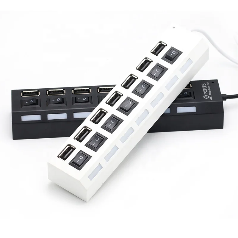 USB Hub 3.0 USB 2.0 Multi USB Splitter Power Adapter 7 Port Multiple Expander 2.0 with Switch for PC Accessories