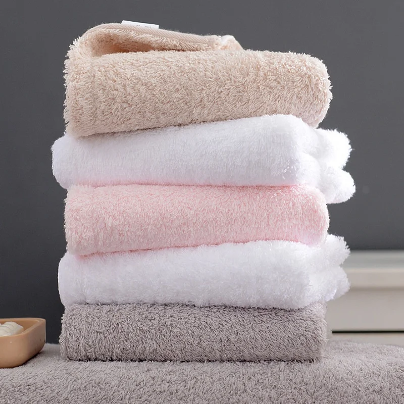 100% combed cotton bathroom towels long twist spiral terry pure pink white hand bath towel wash cloth towel sets