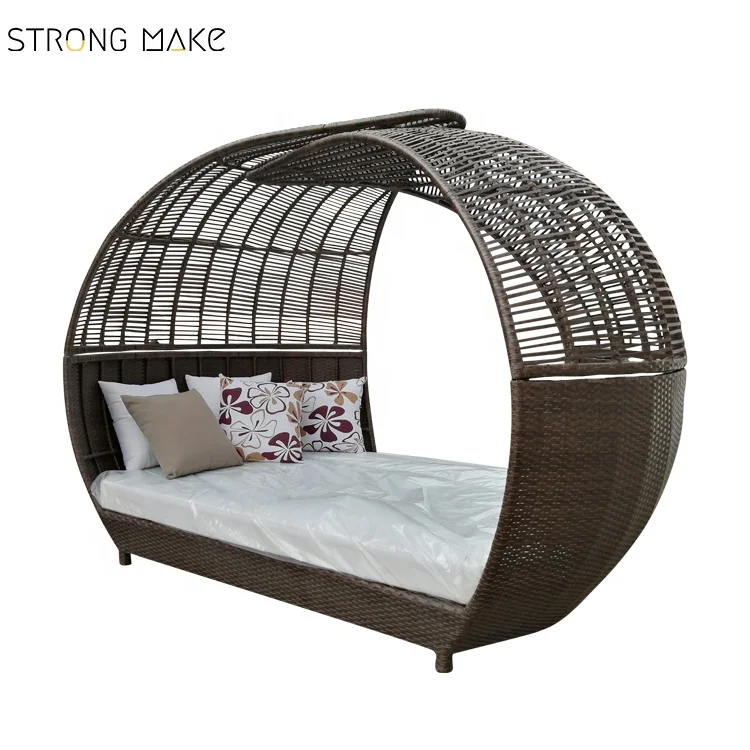 Wicker rattan garden beach swimming pool chaise sun bed outdoor furniture daybed
