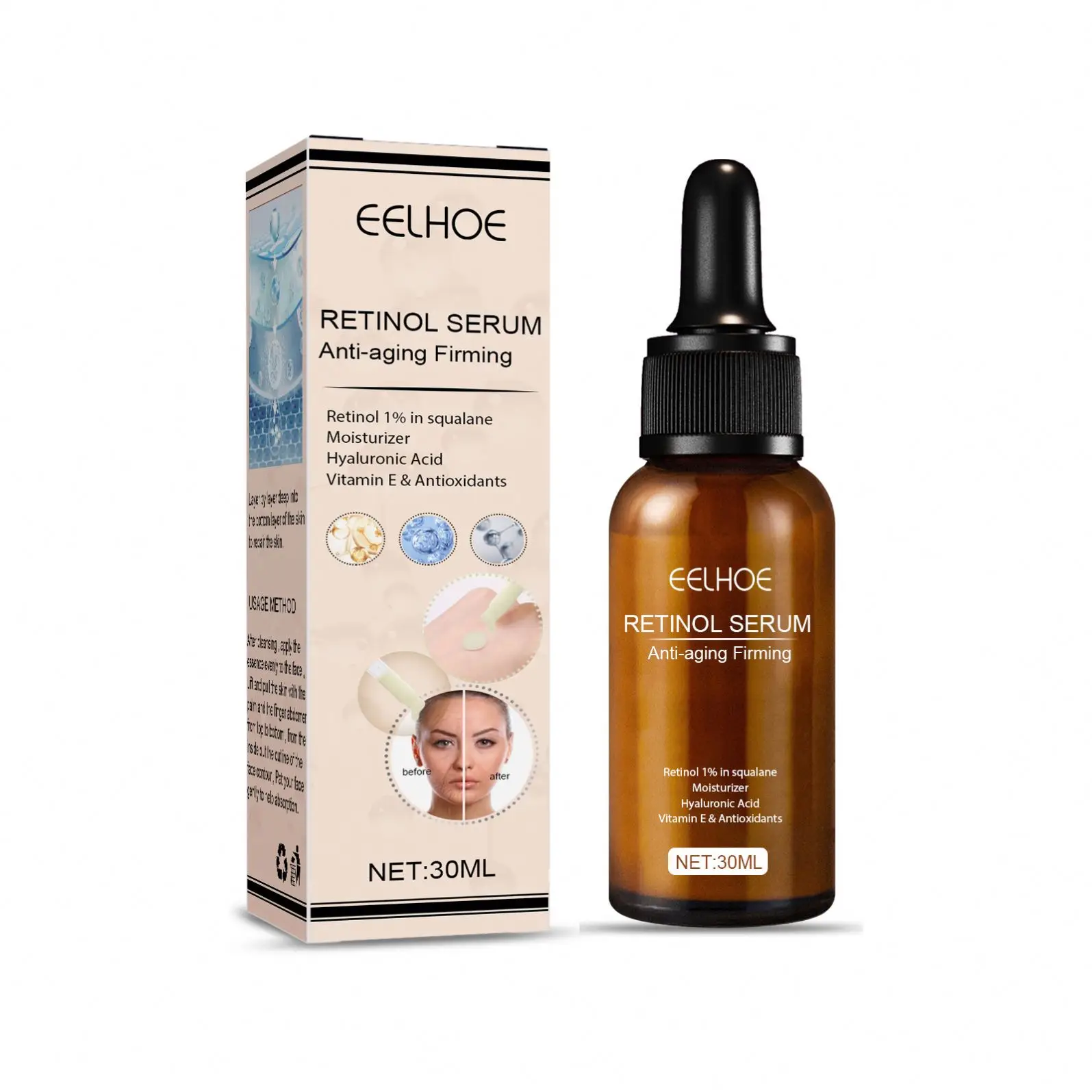 Beauty Retionl Vitamin C Hyaluronic Acid Facial Serum Moisturizing ordinary retinol serum capsule Anti Aging Face Serum