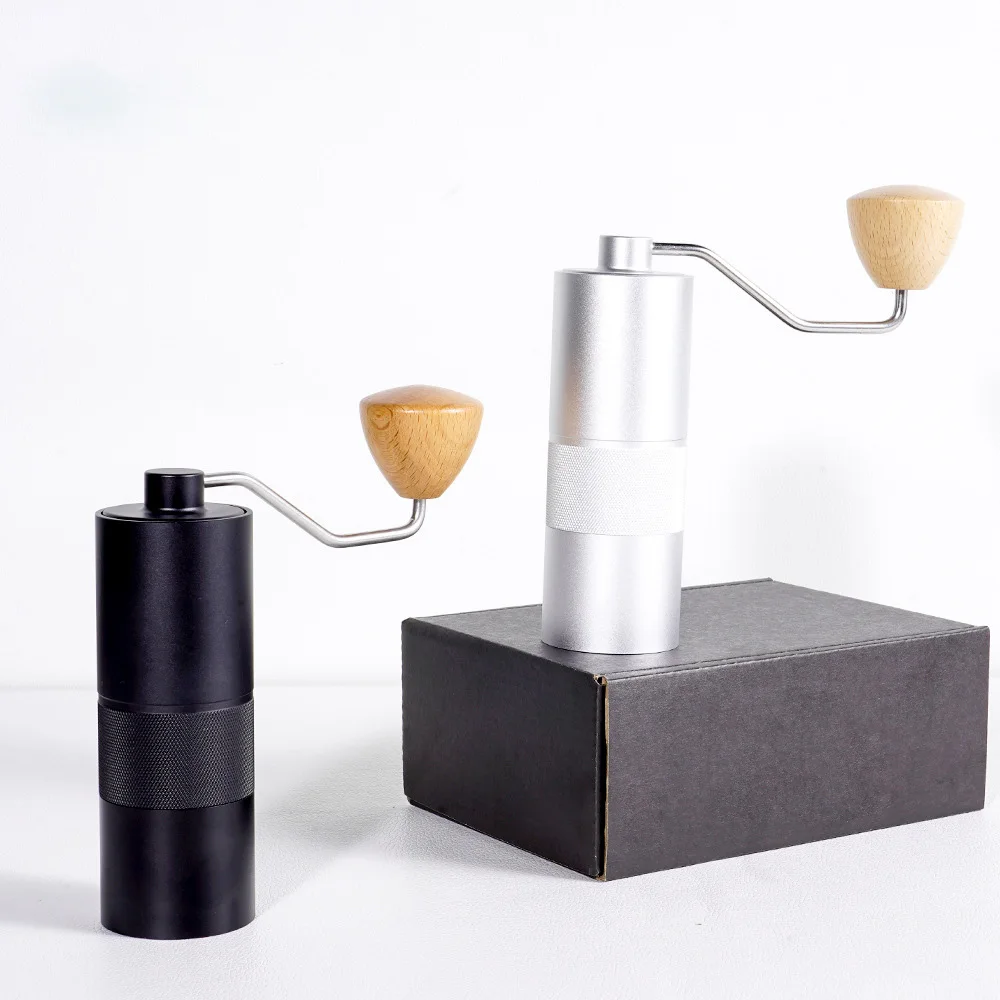 China Manufacturer Supply Mini Wood Handle Coffee Espresso Grinder Black Burr Mill Coffee Grinder