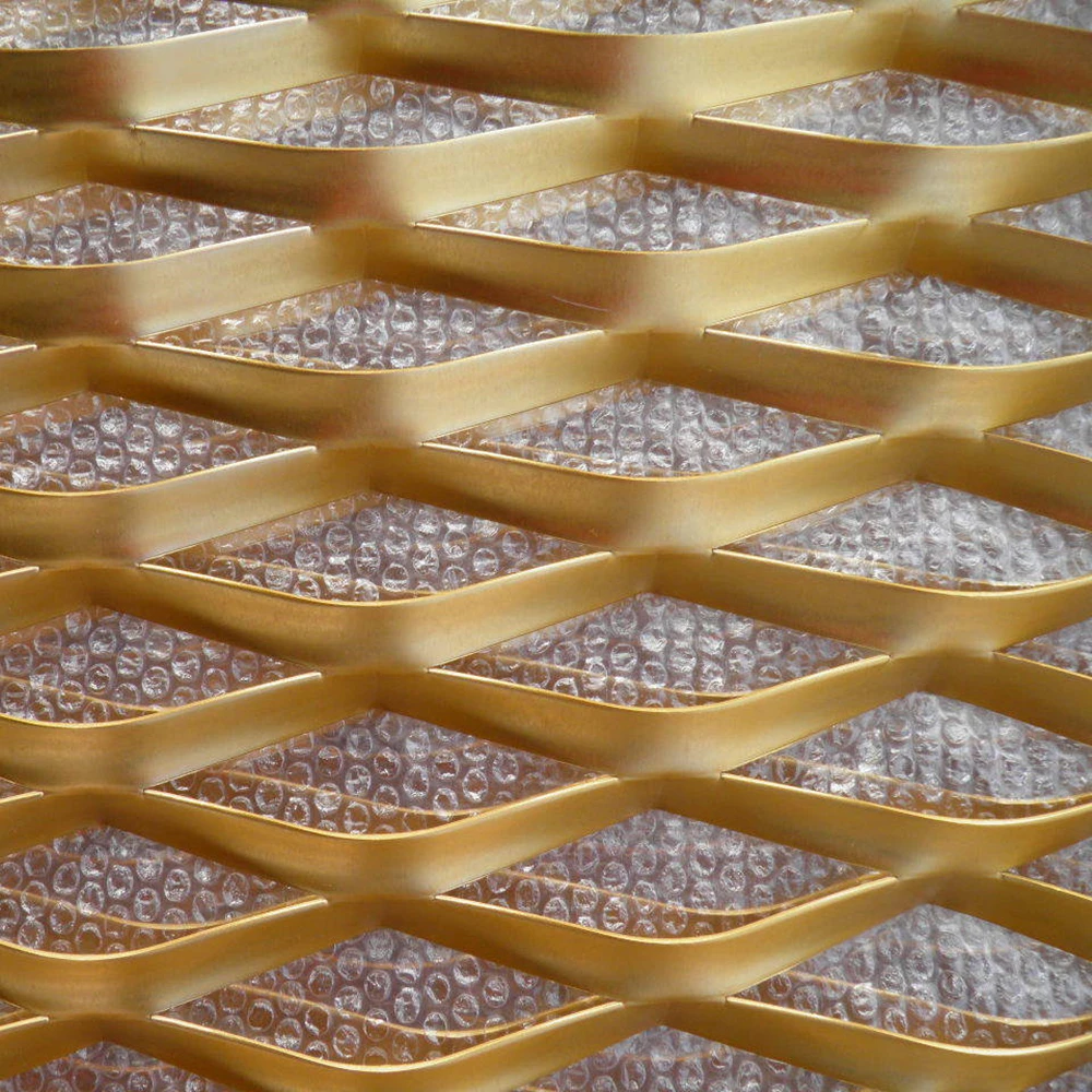 Custom diamond hole aluminum decorative expanded metal mesh panels bending security expanded wire mesh