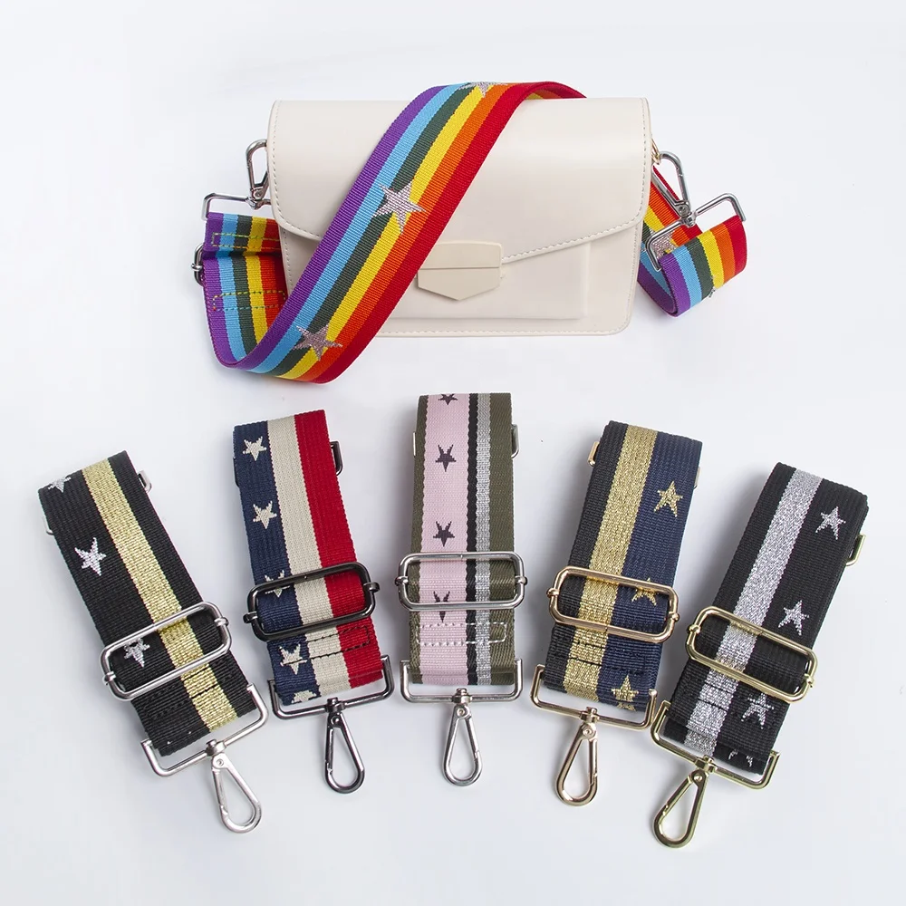 wholesale replacement stars jacquard bag shoulder straps adjustable custom webbing crossbody strap