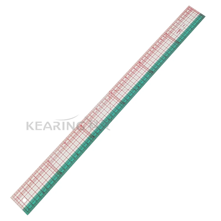 Kearing 60cm Metric Colorful Transparent Flexible Plastic Pattern Making Ruler for Sewing Lightweight Durable#8060B