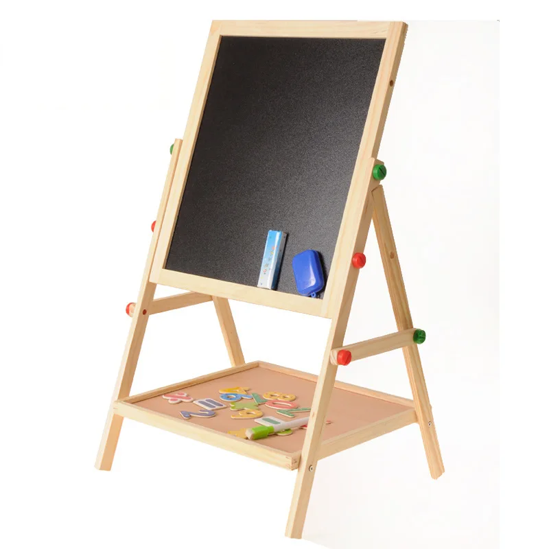 classic toy wooden whiteboard double sided adjustable easel painting toys for children kids drawing blackboard