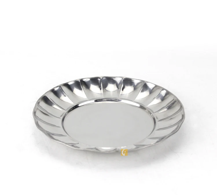 Hot - selling high-quality stainless steel fruit plate lily - shaped plate circular decorative plate