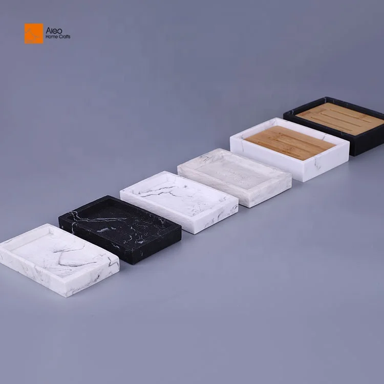 Natural Marble Resin Concrete Stone Effect Fancy Soap Dish China Suppliers Bathroom Tray Counter Top Shower Soap Dish Hotels
