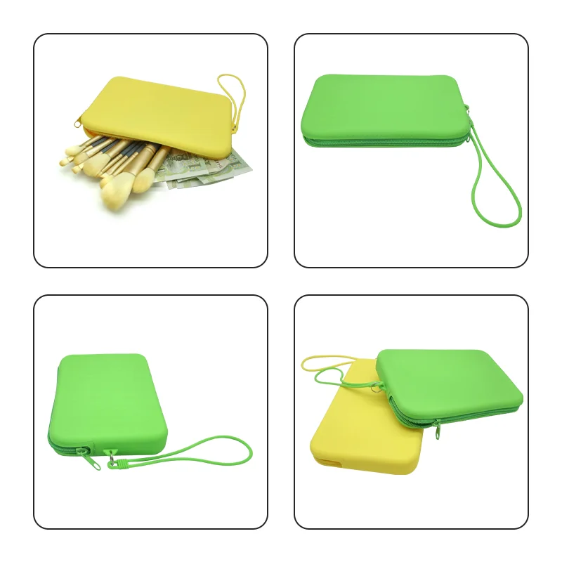 Custom Logo Silicone cosmetic toiletry bags With Waterproof Zipper And Durable Coin Purse Bag Pouch For Makeup