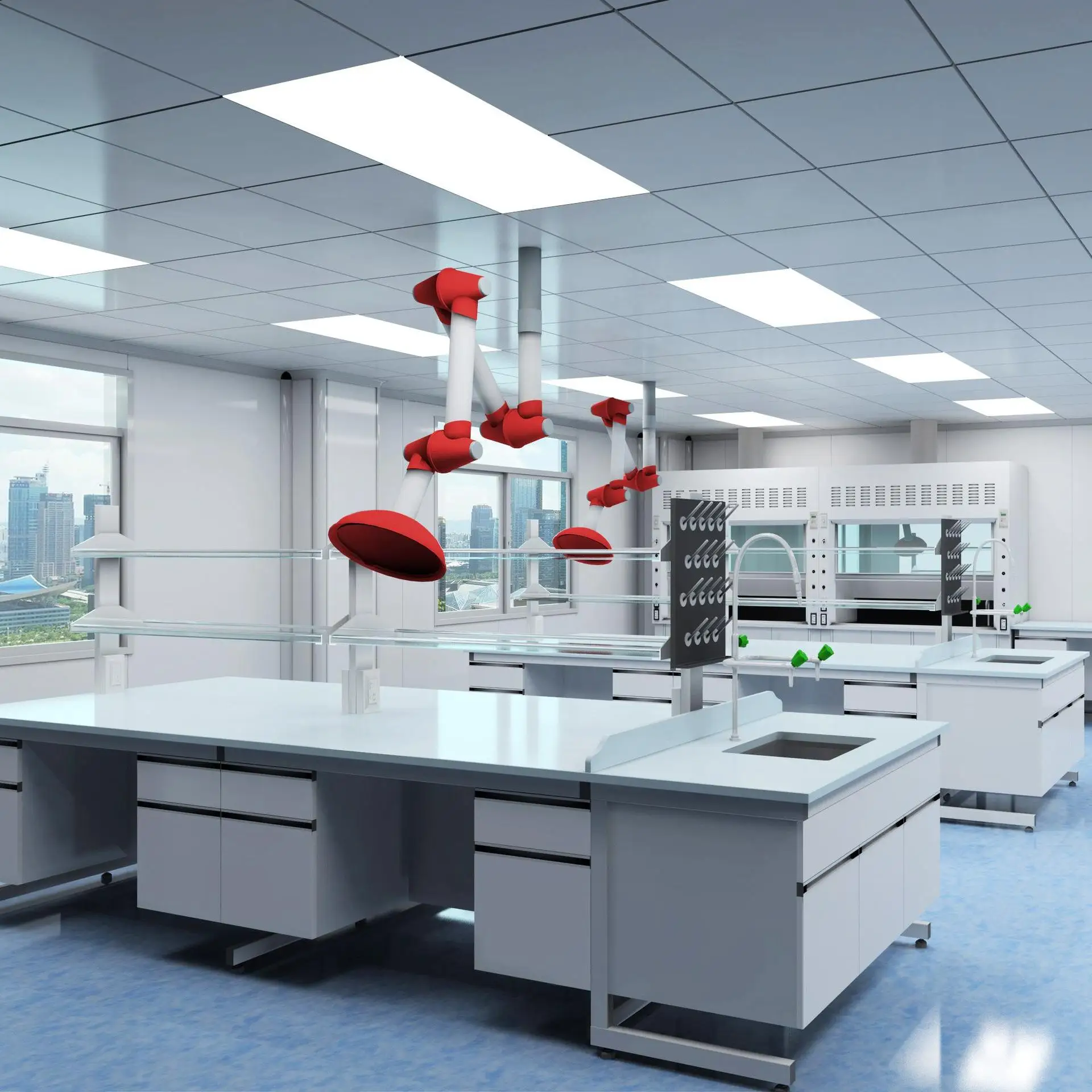 Factory Epoxy Resin Table Top chemical laboratory furniture with sink chemistry table2024