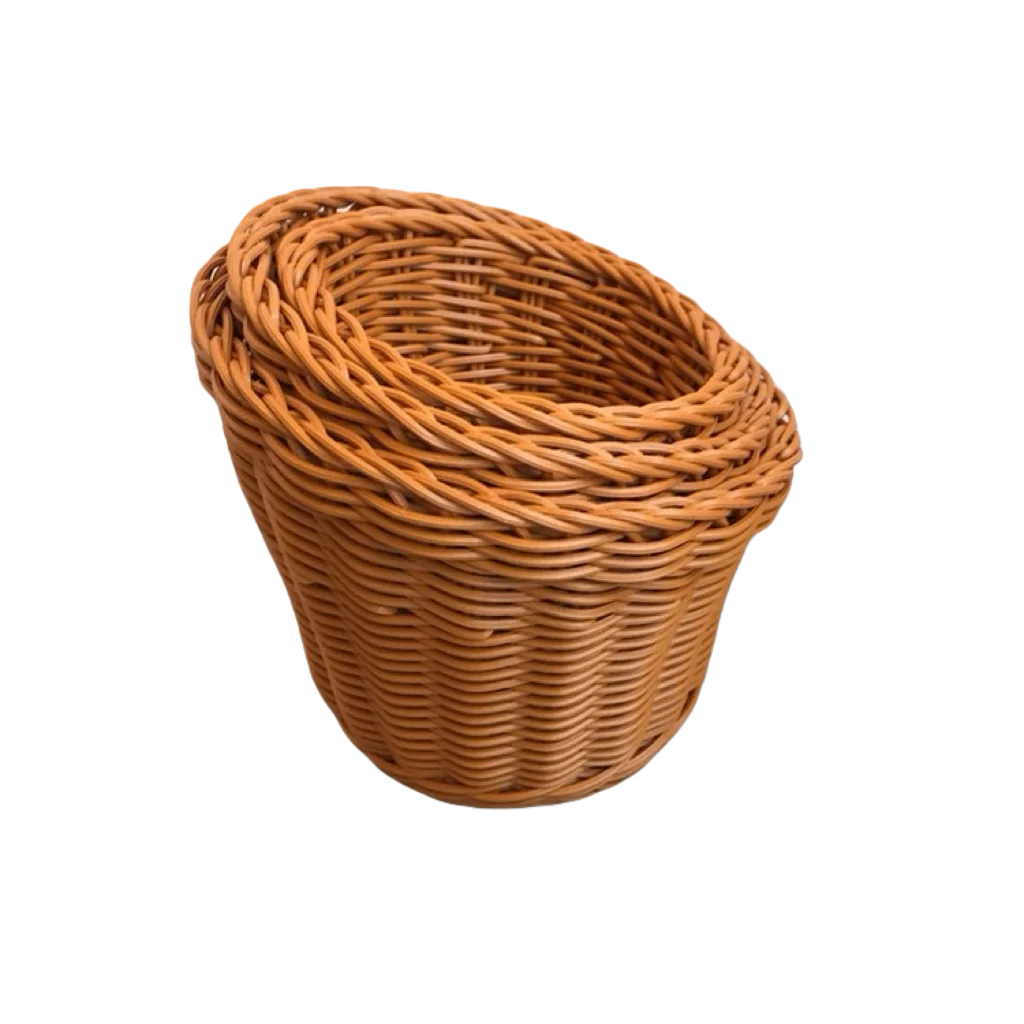 Hot-selling Wholesale Weave Wicker Fruit Shopping Basket Kitchen Woven Bread Round  Rattan Display Basket