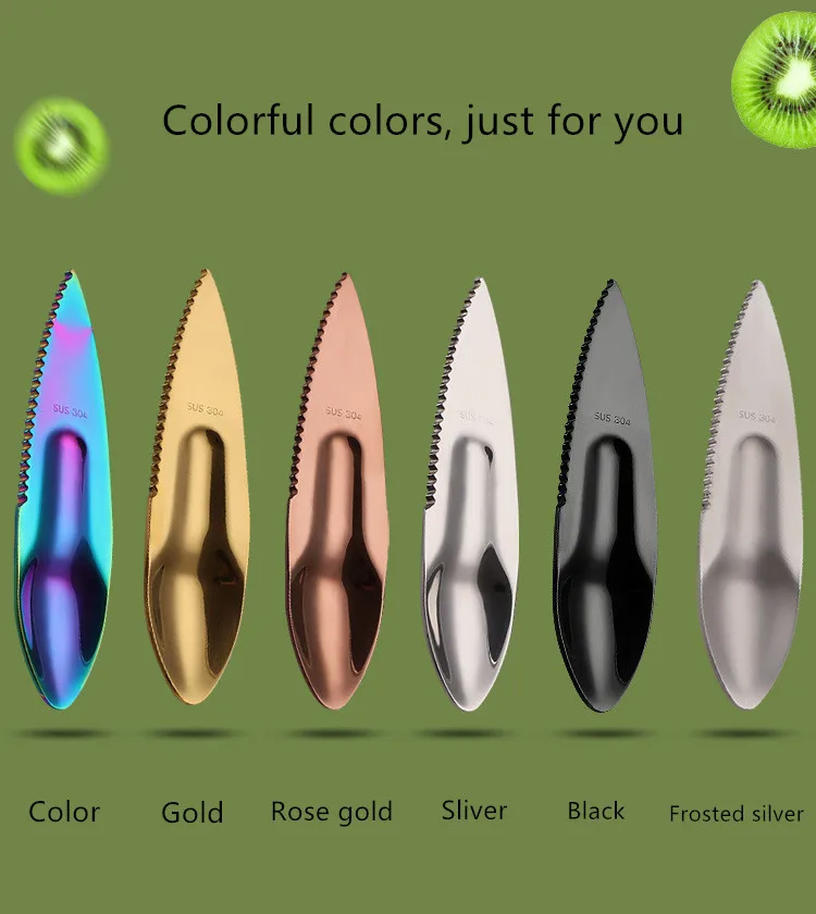 Stainless Steel Kiwi Knife Spoon Fork 3 In 1 Avocado Slicer Scoop Papaya Cutter Knife Vegetable Fruit Tools Kitchen Gadgets