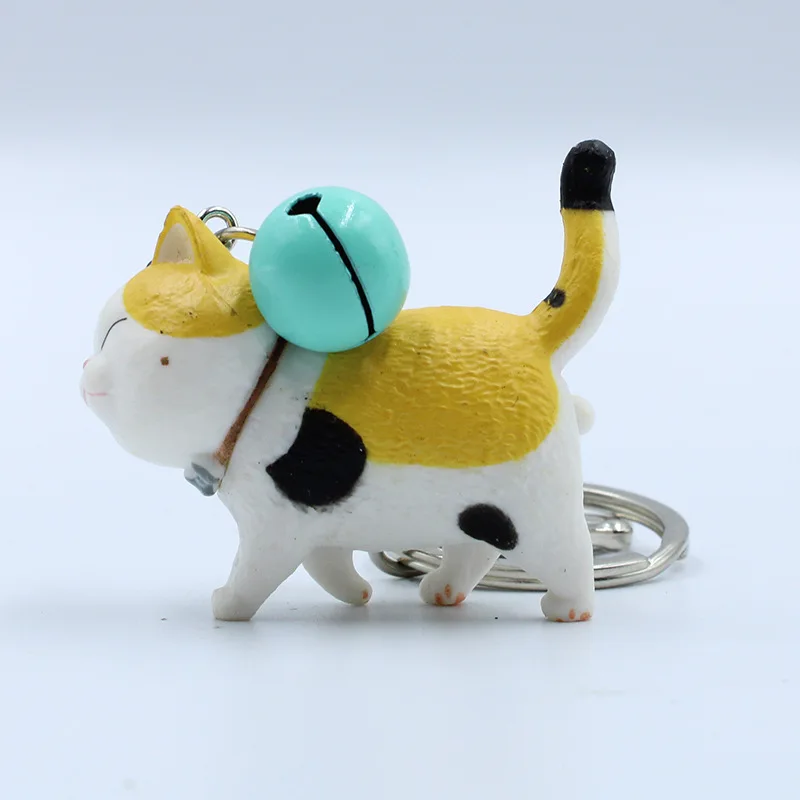 9 cartoon kitty doll keychain pendant  cute cat bell car key ring creative small gift