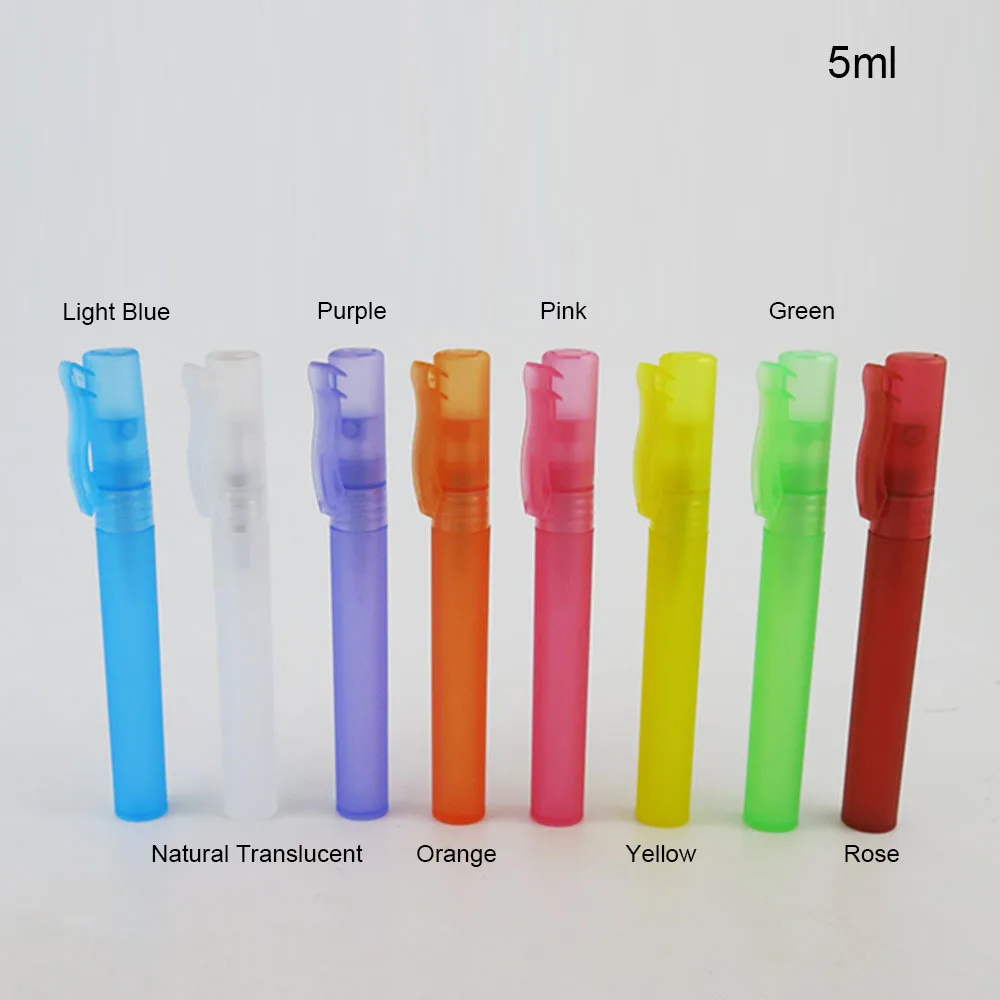 Colored 10ml Thin Plastic Test Tube PP Natural Color Blue/Green/Yellow/Pink Flask Portable Colored Spray Bottles