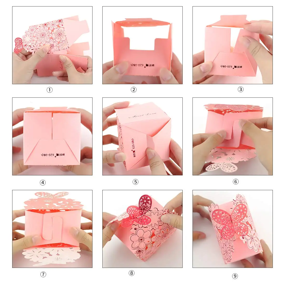 Flower Butterfly Hollow Candy Box Cookie Gift Boxes Romantic Wedding Favors Cute Chocolate Box for Wedding Bridal Birthday Party