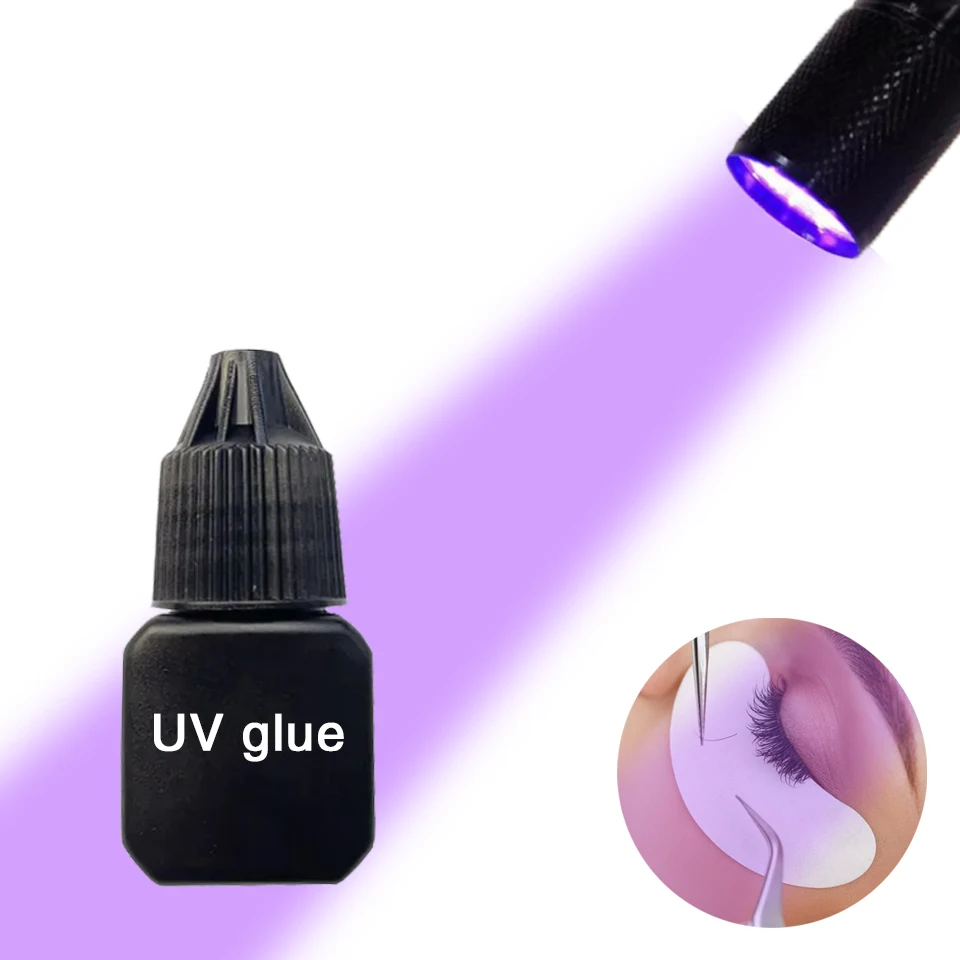2 Second Eyelash Adhesive Led Light Fast Drying Waterproof Uv Glue Lash Extension Glue Uv Led Lamp For Uv Lashes Glue