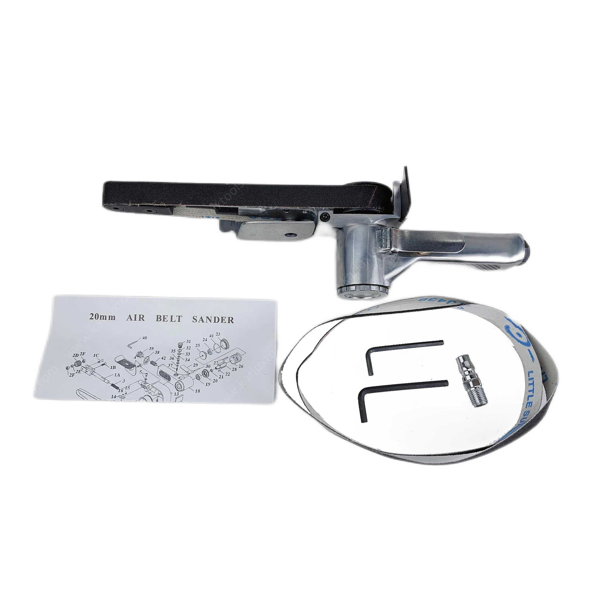 520 x 20mm Wide Air Finger Belt Sander Power File Detail Sanding 1/4 Air Belt Sander 360 Rotation for Grinding Welding