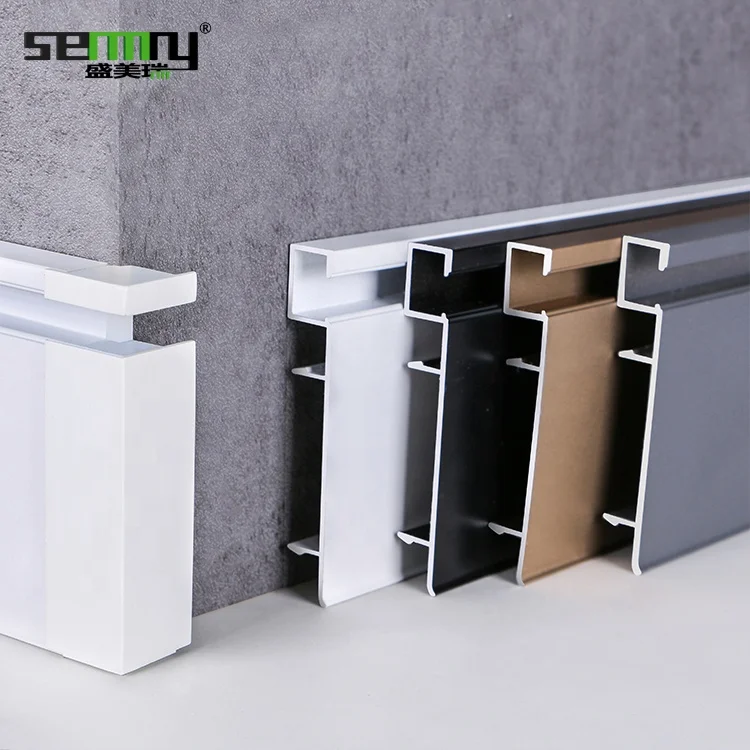 Decorative white aluminum skirting boardwite Skirting Baseboard tile skirting accessories aluminum baseboard  lights floor skirt